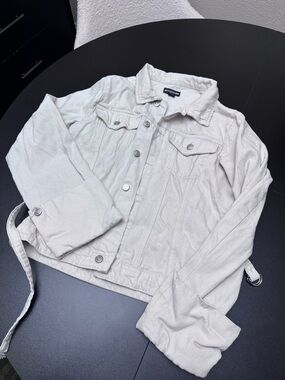 Wit & Wisdom Light Beige Jean Jacket with Side Tie